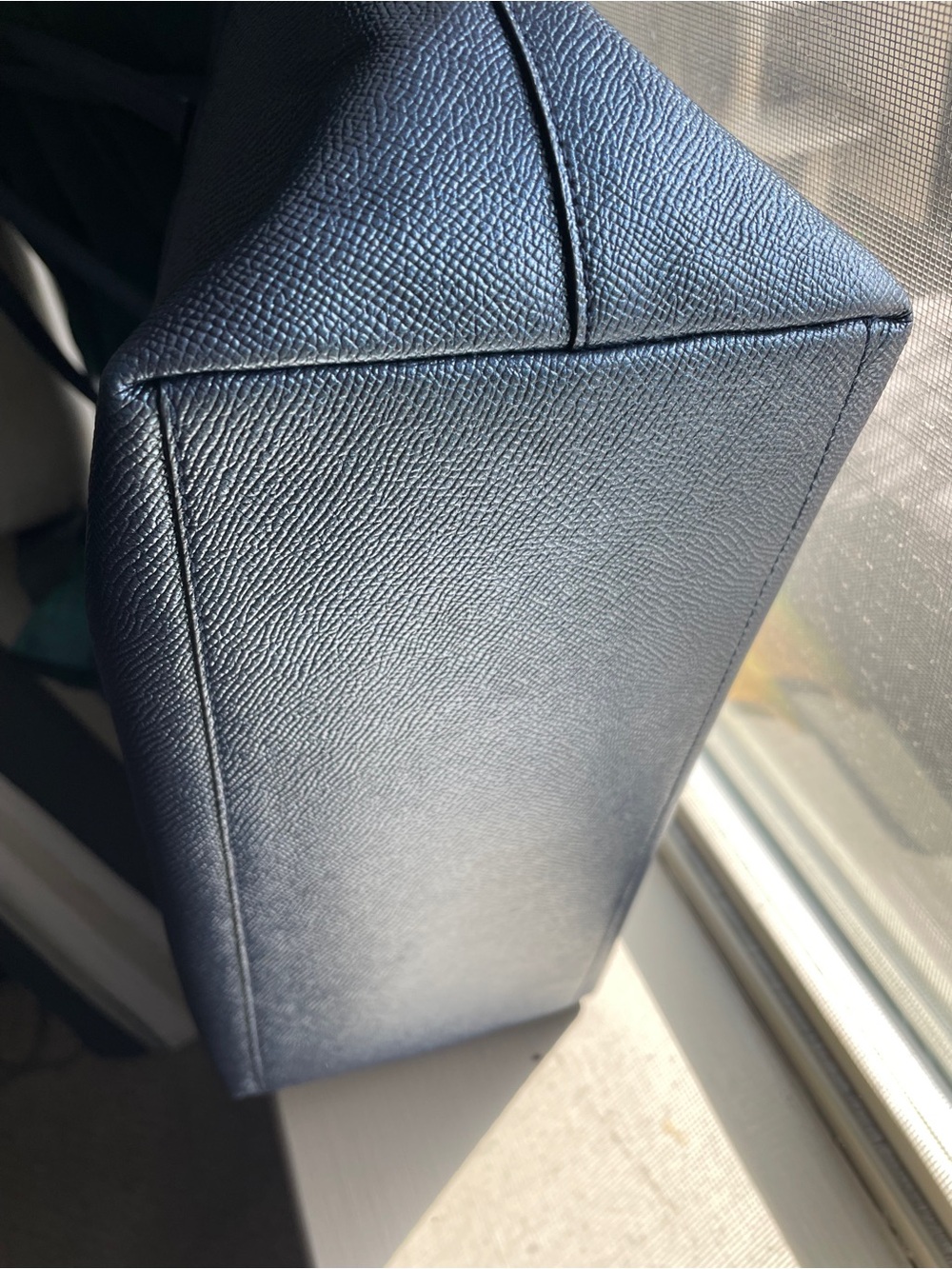 Coach metallic Blue Leather City Tote Zip Bag - 2017 - Picture 4 of 14